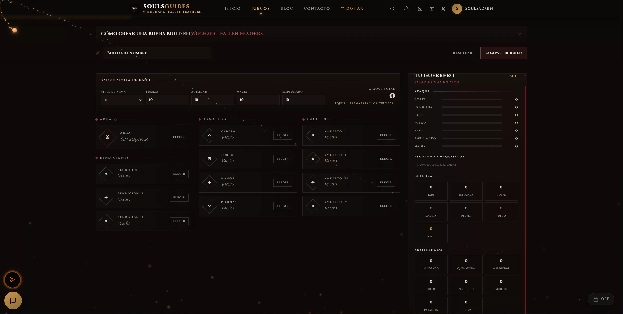 Planificador de build de un juego