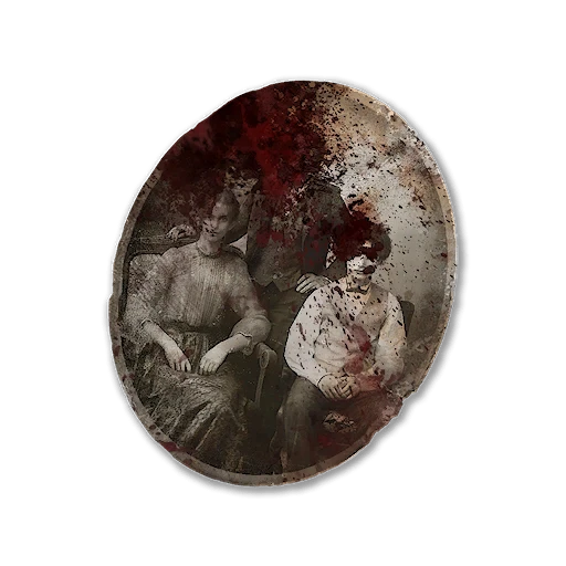 Medallón manchado de sangre