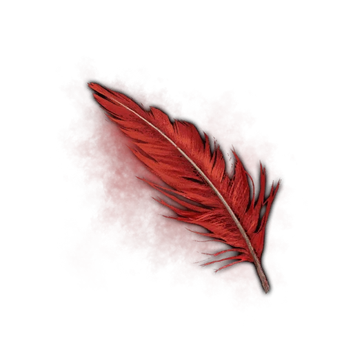 Pluma roja brillante